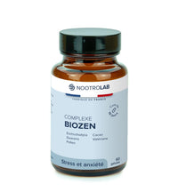 Flacon de Complexe Biozen I Relaxant naturelle à base de plantes, 60 gélules anti-stress à base d’eschscholtzia, guarana et valériane.