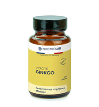 Complément alimentaire Ginkgo Vivacité de Nootrolab, 60 gélules bio pour la mémoire et la vigilance, soutien des fonctions cognitives naturelles.