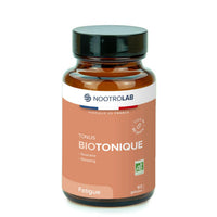 Flacon de gélules Tonus Biotonique Nootrolab, cure énergie mentale et physique à base de ginseng et guarana, 60 gélules bio contre la fatigue.
