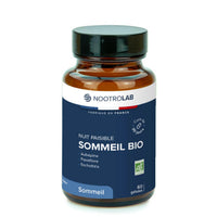 Flacon de 60 gélules Nuit paisible sommeil naturel de Nootrolab, complément bio à base d’aubépine, passiflore et escholtzia pour un sommeil réparateur.