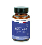 Complément alimentaire Complexe Boost & Go en gélules par Nootrolab, enrichi en ginseng rouge, vitamine C, kola et spiruline. Idéal pour énergie naturelle et performances cognitives.