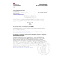 Attestation officielle DGAL pour le complément alimentaire Équilibre Zinc B6 - Cure Zinc B6 | Immunité, Énergie, Stress, conforme à la réglementation.